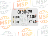 87565MY5G30ZC, Label, Color (###) *TYPE7* (Y140) (TYPE7 ), Honda