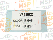 87565MZ5G50ZB, Etiquette De Couleur *typ, Honda