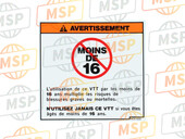 87704HC4620, Label, Sixteen Age Recommend Warning (French), Honda