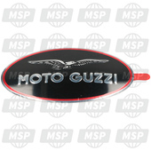 GU32917310, Rh Naam Plate.Black/red Al, Moto Guzzi