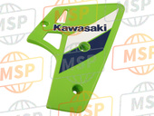4908950166W, SHROUD-ENGINE, Rh, L. Green, Kawasaki, 1
