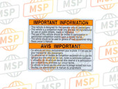 560710029, LABEL-WARNING,Important Notice, Kawasaki