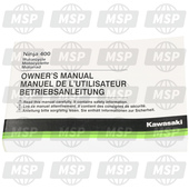 999760080, Owner'S Manual,En/fr/de,EX400G, Kawasaki